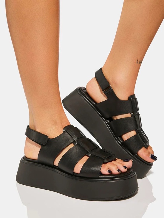 Vagabond Shoes - Vagabond Shoemakers Chic Courtney Black Platform Chunky Fisherman Sandals Sz 10